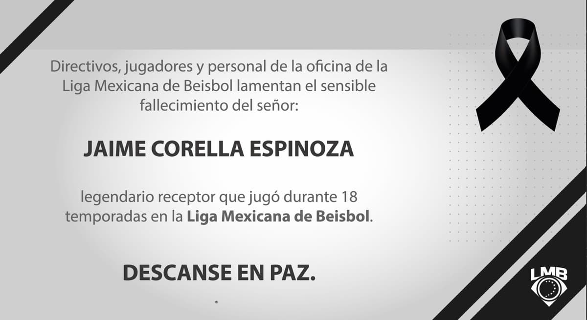 LMB: Falleció Jaime Corella, legendario receptor del beisbol mexicano